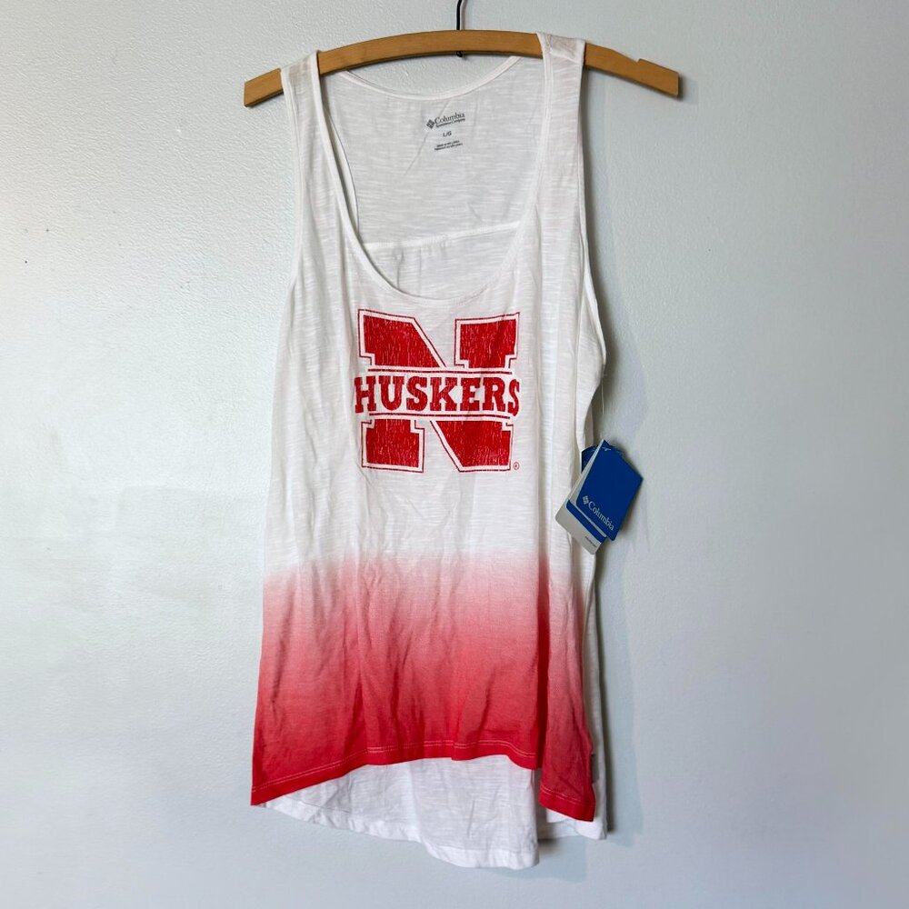 sz L Nebraska HUSKERS collegiate breezy tank top Columbia Sportswear Cornhuskers